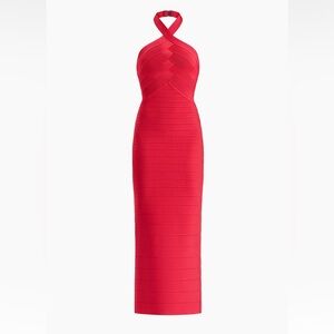 Herve Leger Red Strapless Dress